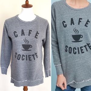 SOL ANGELES Cafe Societe Graphic Coffee Sweatshirt Sz XS